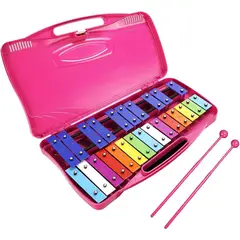 MUSIC STORE - Xilófono 25 notas teclas metálicas de colores instrumento musical de percusión con estuche