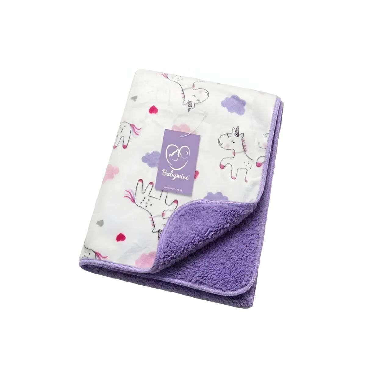 Manta Frazada Para Bebé Polar Suave 102x76 cm Unicornios Lila - BABYMINE, marca BABYMINE - Foto Principal