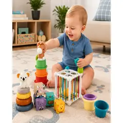 MYLHOGAR - Set Didáctico 5 en 1 Soft Rubber Baby Set - Estimulación Temprana