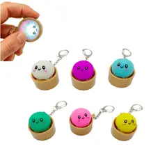 GENERICO - Llavero Dumpling Clicker Con Luz Led Juguete Antiestrés Asmr