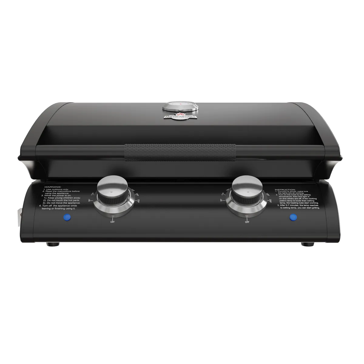 AMERICAN GRILL - Parrilla Electrica Boston Black E2B Exterior + Funda EXS.