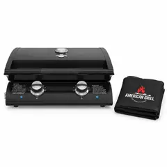 AMERICAN GRILL - Parrilla Exterior -Interior Electrica Boston Black E2B + Funda EXS.