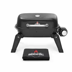 AMERICAN GRILL - Parrilla Exterior -Interior Electrica E1B Aspen Black + Funda EXS