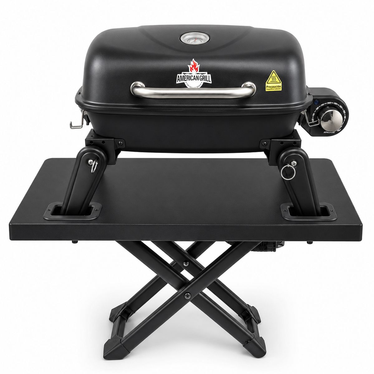 AMERICAN GRILL - Parrilla Exterior -Interior Electrica E1B  Aspen Black  + Carro Aspen