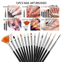EVERSO - 31pcs Kit De Pinceles Para Uñas Acrilico Manicura Decoración