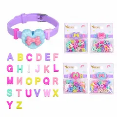 GENERICO - Pulsera Infantil DIY Personalizable Con Letras Y Figuras Silicona