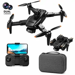 ACTUAL - Dron Plegable 4K GPS con Cámara Dual, Evasión 360°, Control y Bolso