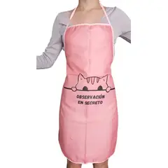GENERICO - Pechera O Delantal De Cocina Estampado Gatito Kawaii Rosado