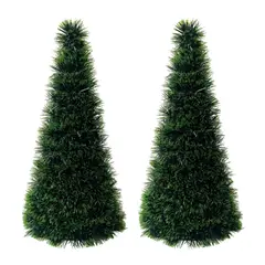 FLIPEREX - Set 2 Pinos Navidad Verdes Nieve Adorno Navideño 50 Cm - Verde