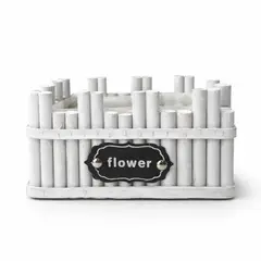FLIPEREX - Macetero De Madera Rectangular Blanco Jardinera Plantas