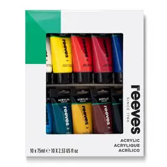 GENERICO - SET de 10 tubos de pintura de acrílico de 75ml