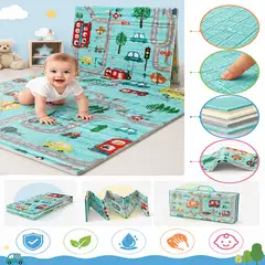 GENERICO - Alfombra Antigolpes Niños Bebes Plegable 120x180cm Con Bolso