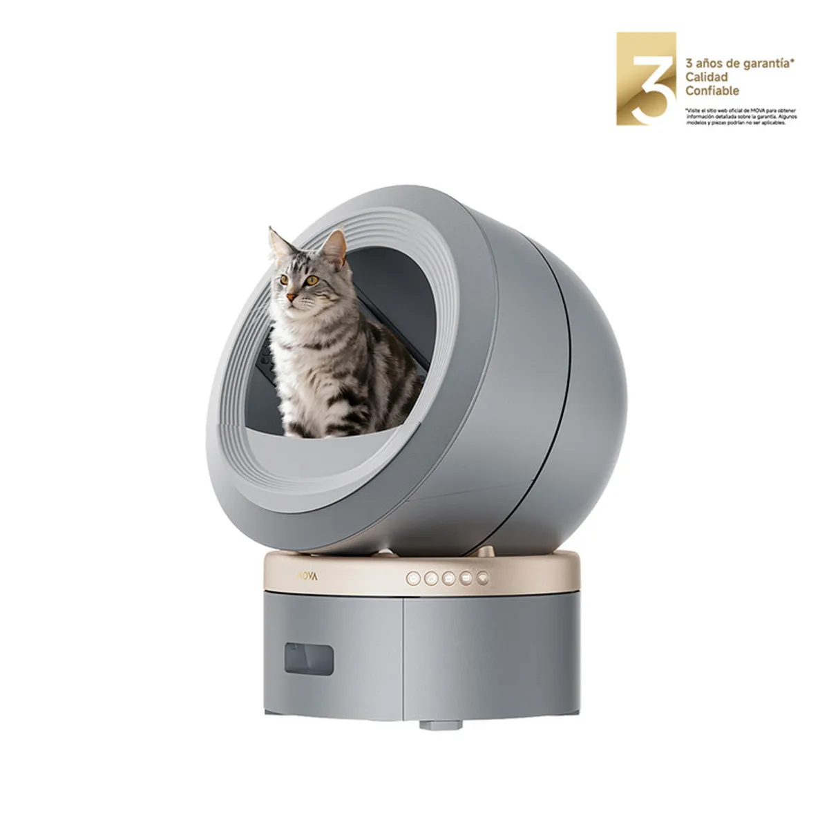 MOVA - Arenero Inteligente para Gatos Gran Espacio Abierto MOVA LR10 Prime Gris