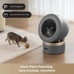 MOVA - Arenero Inteligente Automático LR10 Prime Gris para Gatos Gran Espacio Abierto
