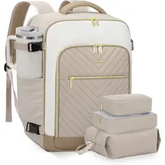 CARRY ON - Mochila LOVEVOOK 40L Viaje TSA 17 Laptop Beige