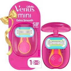 GILLETTE - Afeitadora Venus Extra Smooth Mini 5 Hojas Kit Viaje