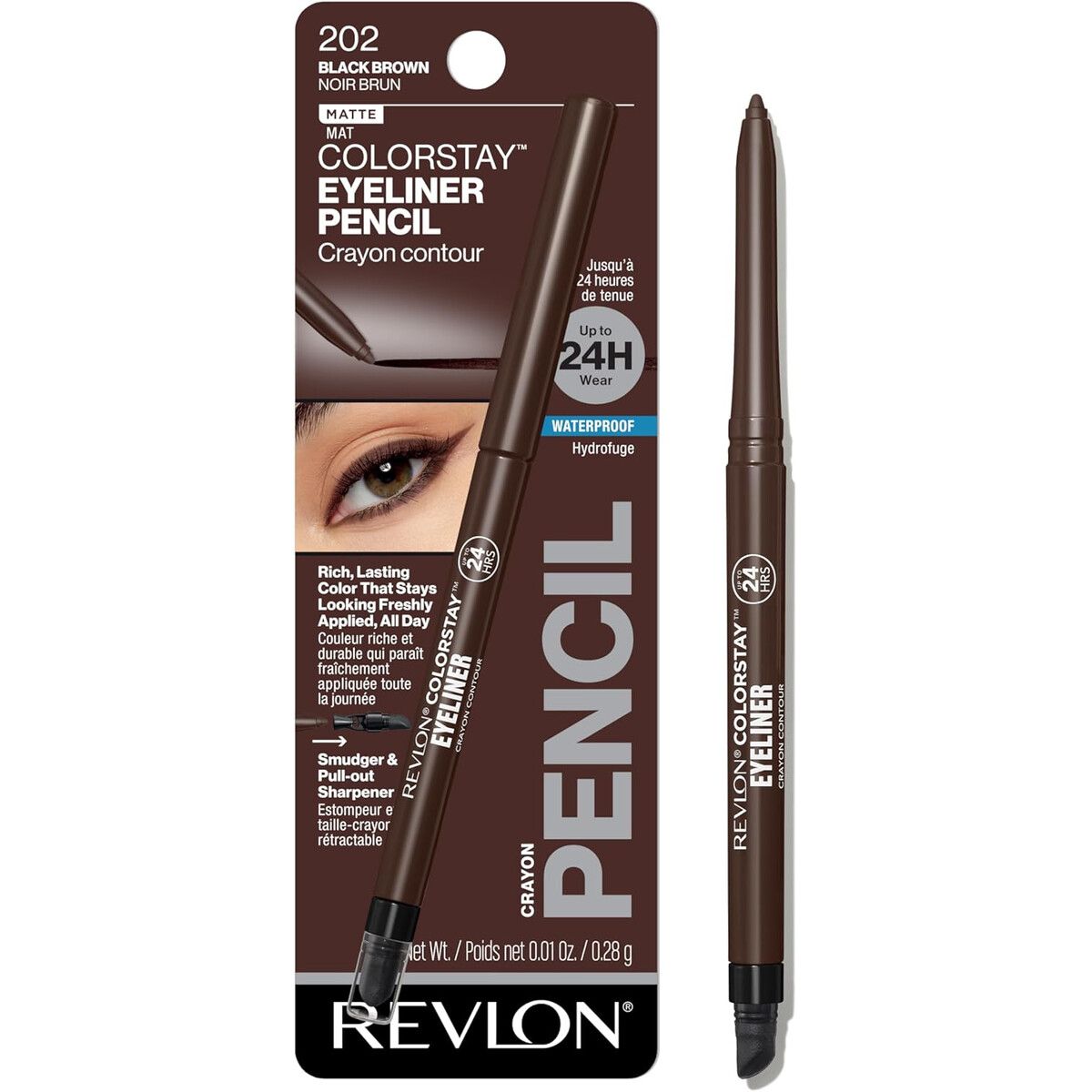 REVLON - Delineador Revlon ColorStay Lápiz Waterproof Black Brown 202