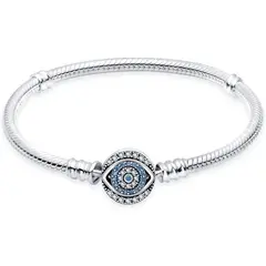 CADENA - Pulsera KUNSIR Plata 925 Serpiente Ojo Azul