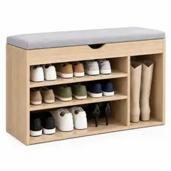 GENERICO - Banco Zapatero Organizador Recibidor Beige Con Cajón Y Espacio Para Botas