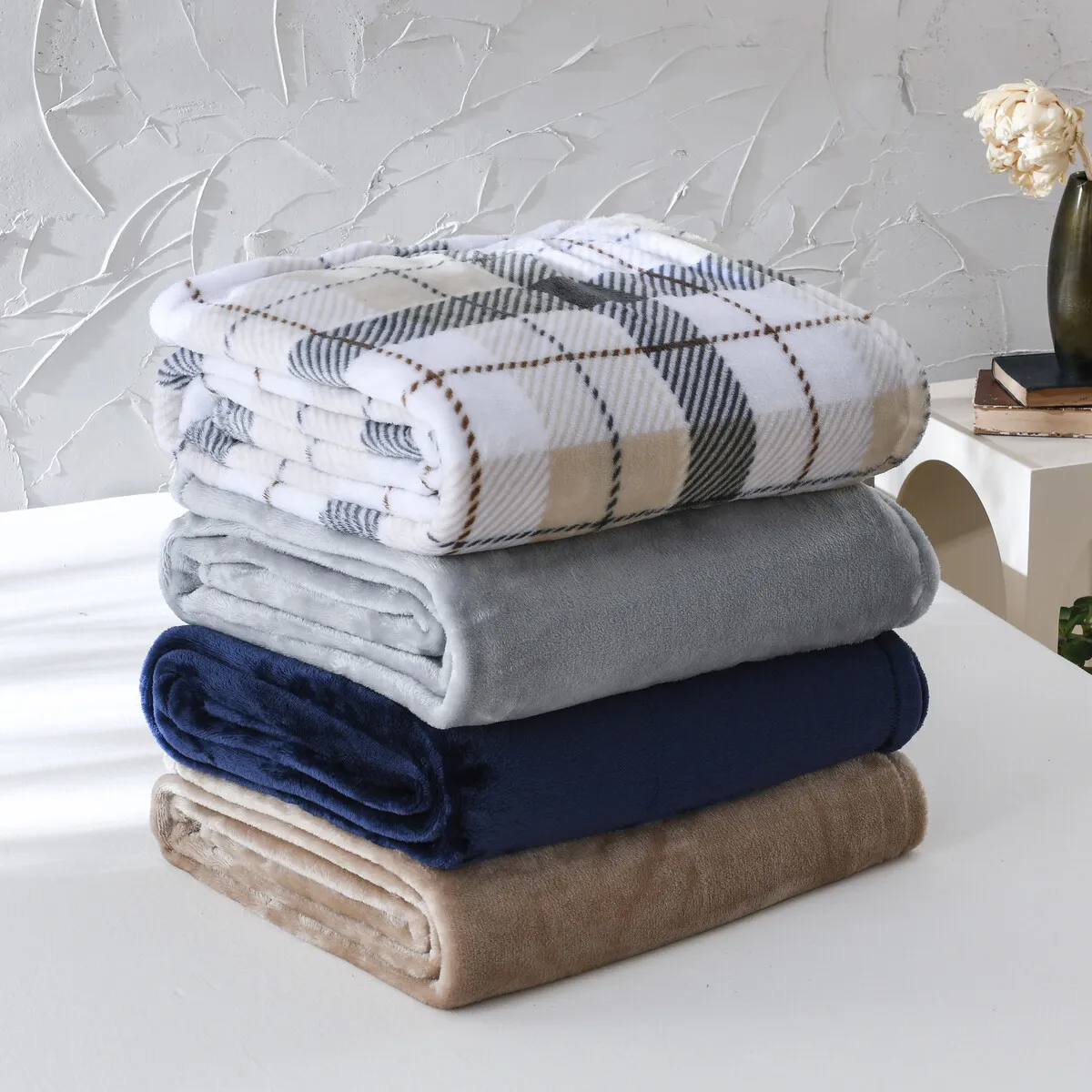 MANTA - Manta Mainstays Twin Plaid Suave 167x229cm Reversible