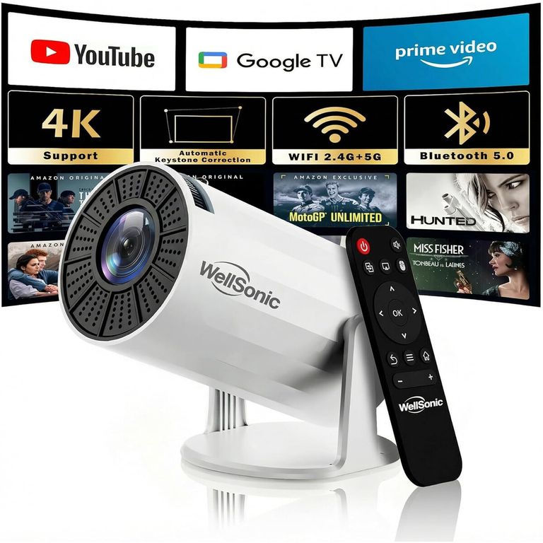 GENERICO Proyector Mini WellSonic X8max2 4K WiFi Bluetooth Portátil