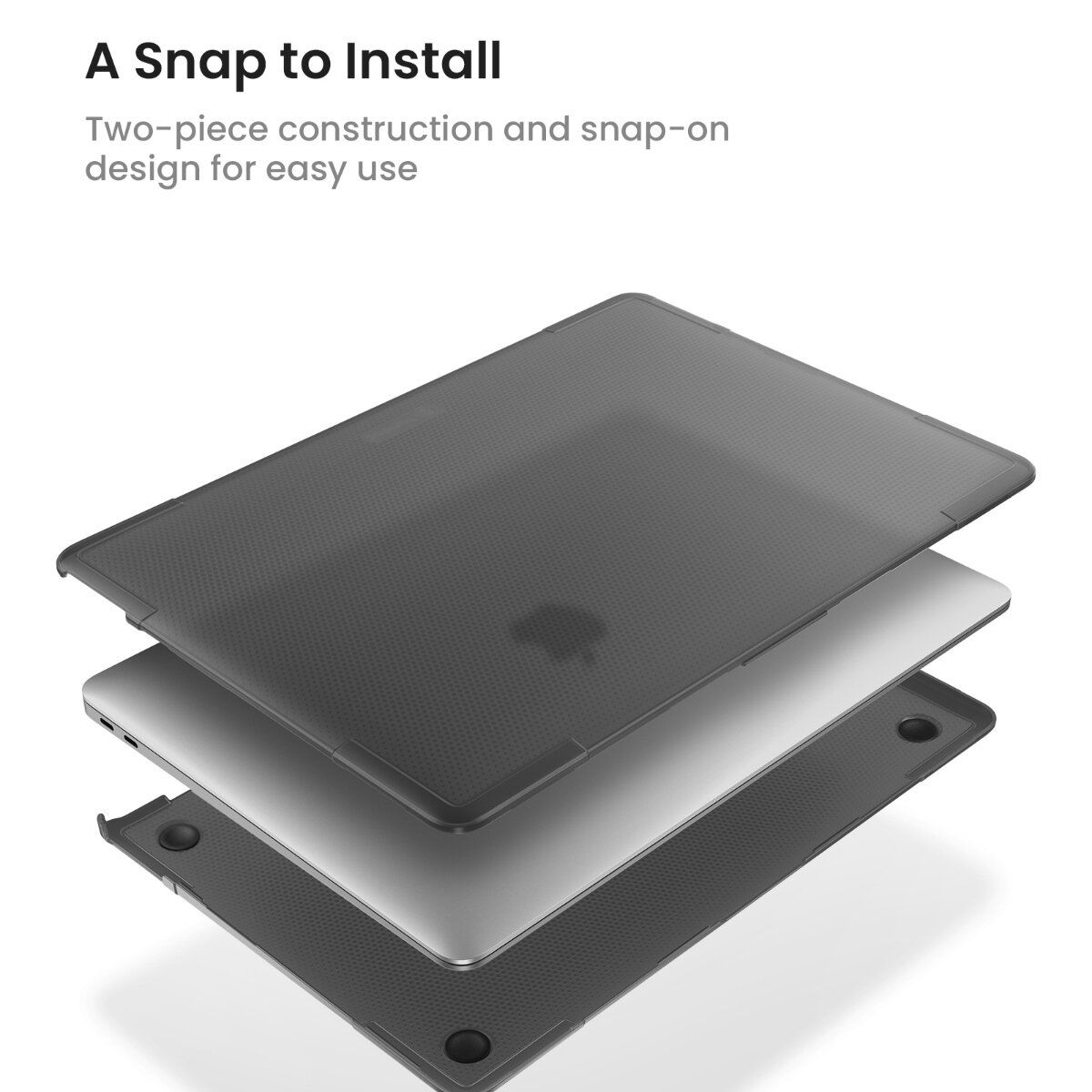 TOMTOC - Funda protectora rígida para MacBook Air 13''Negro