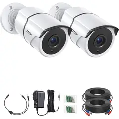 BULLET - Cámaras Seguridad ZOSI 2MP 1080P Audio Visión Nocturna