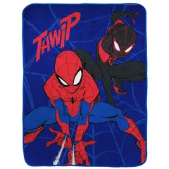 MANTA - SpiderMan Infantil 116x152cm Microfibra Azul Marvel