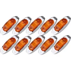 AMBAR - Luz Marcadora LED 6LED cciyu 10pcs Universal Cromo