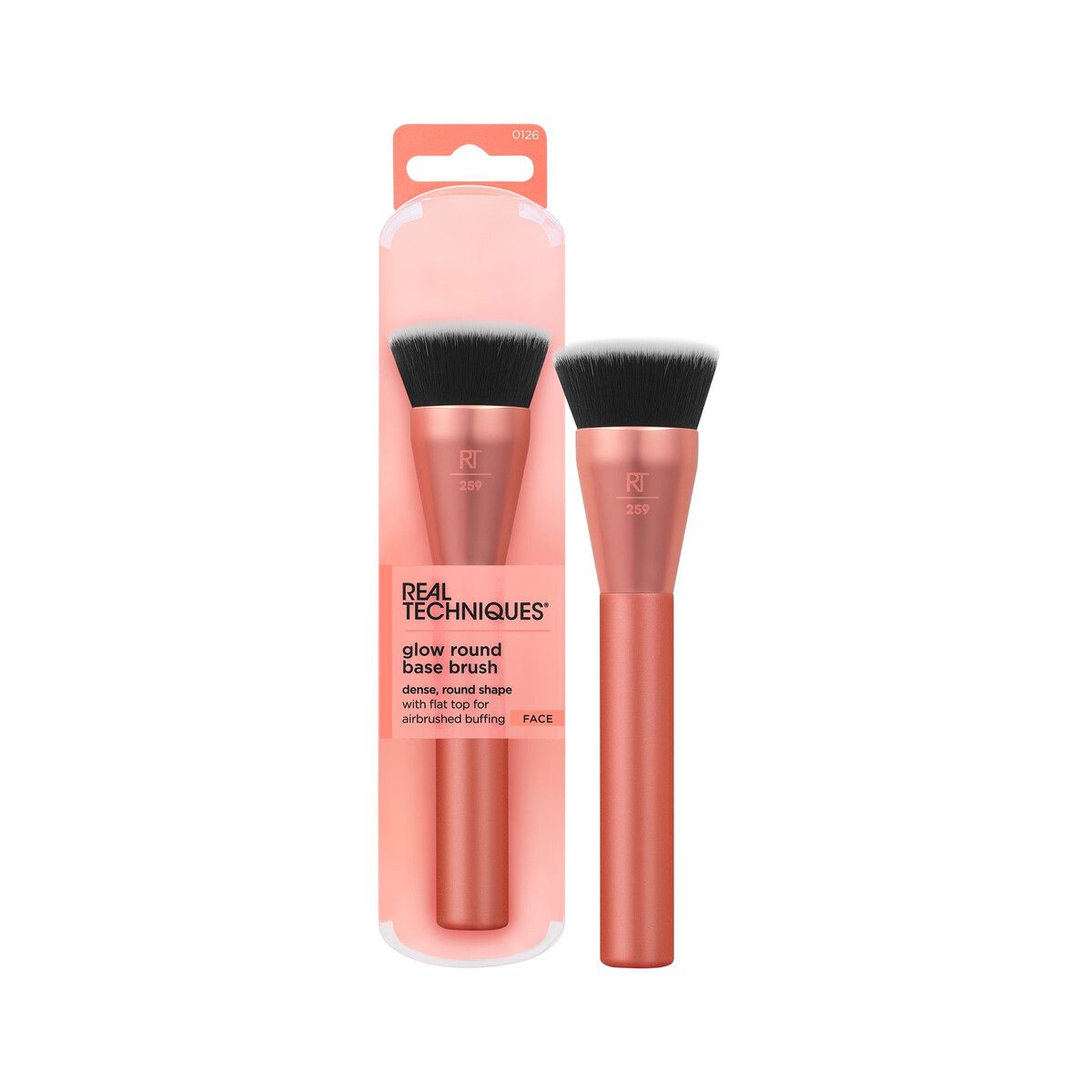 REAL TECHNIQUES - Brocha Real Techniques Glow Round Base 259 Flat Top