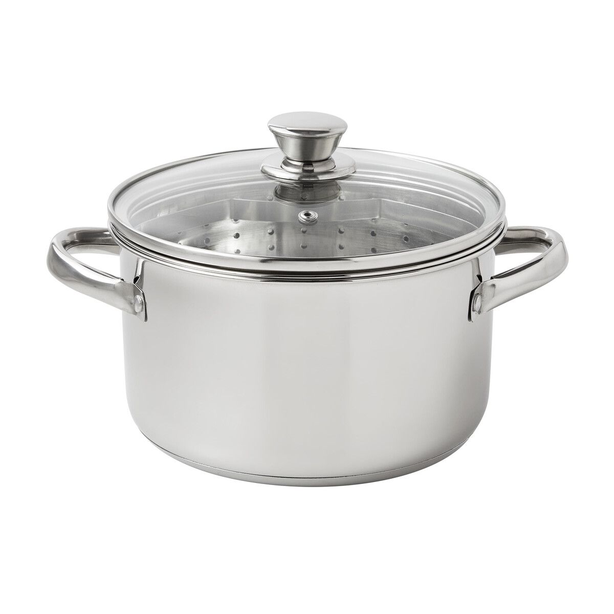 MAINSTAYS - Olla Vaporera Mainstays Acero Inoxidable 4L Tapa Vidrio