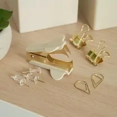 BEIGE - Set Accesorios Escritorio KIBAGA 10 Piezas Metal