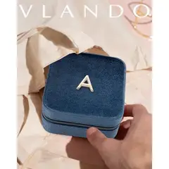 VELVET - Joyero Vlando Viaje Azul Letra A Organizador