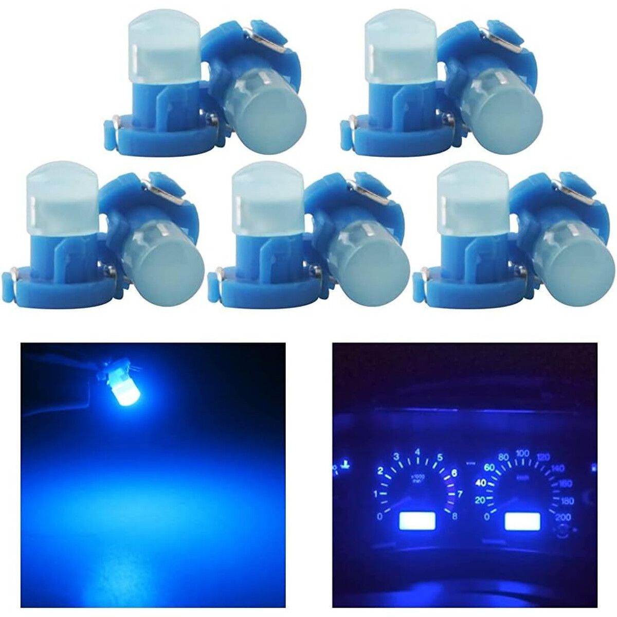 GENERICO - Ampolleta LED T3 Azul YONGMING 12V 30Lm Tablero Auto
