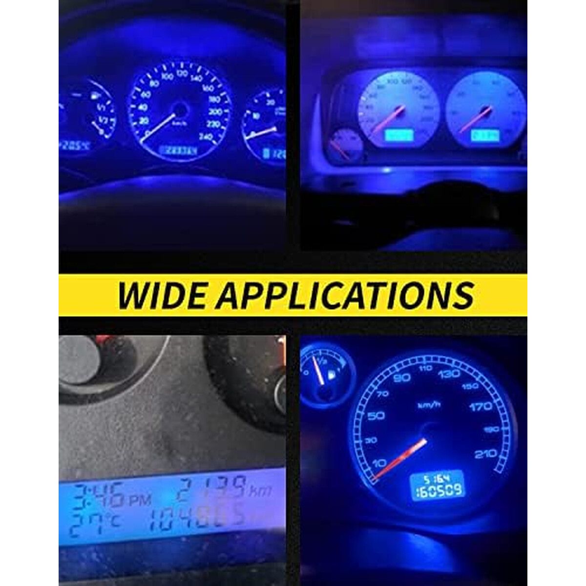 GENERICO - Ampolleta LED T3 Azul YONGMING 12V 30Lm Tablero Auto