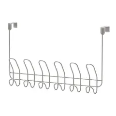 MAINSTAYS - Perchero 6 Ganchos Puerta Metal Níquel 48cm