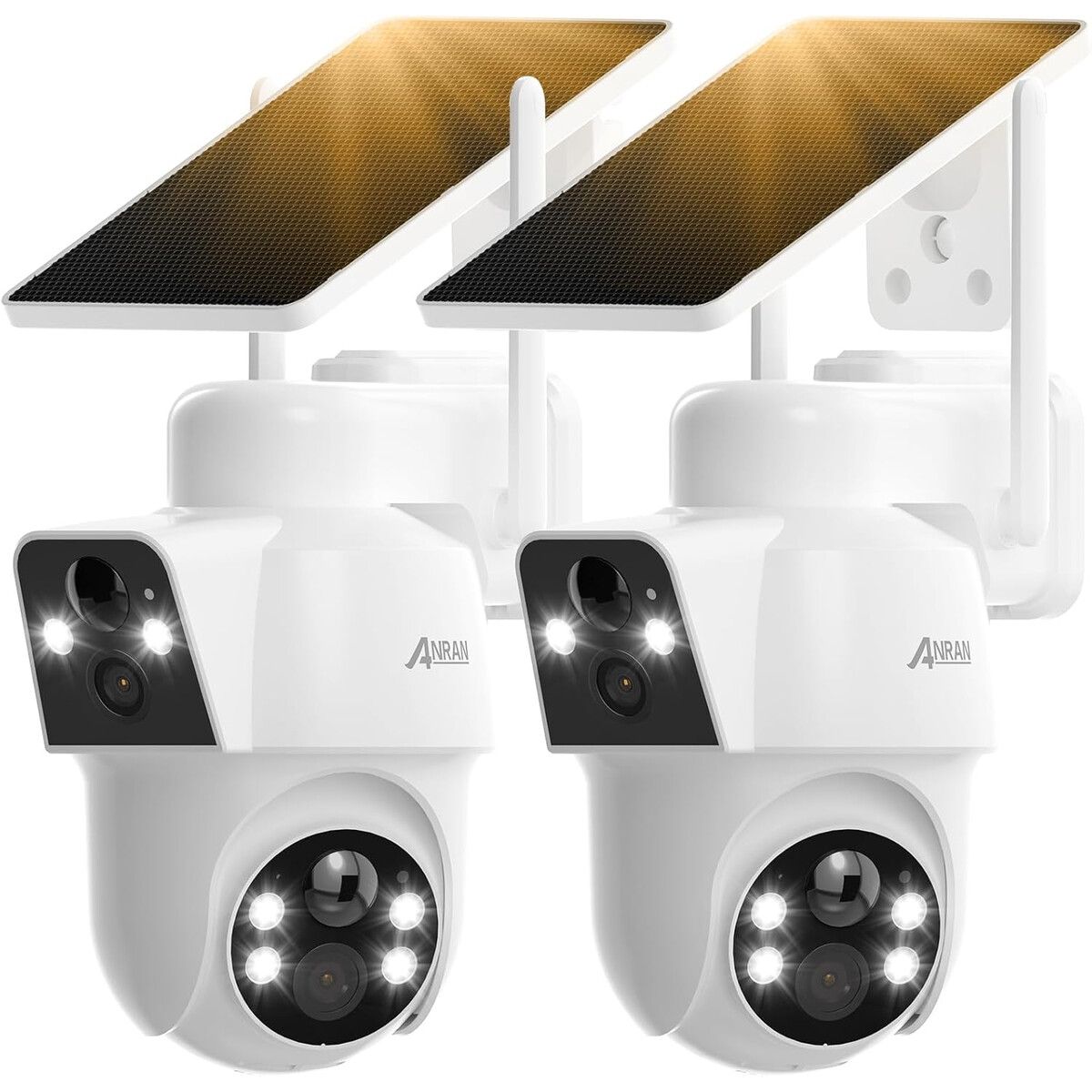 ANRAN - Cámara Seguridad Solar ANRAN Dual Lente 3MP 2 Pack PTZ WiFi