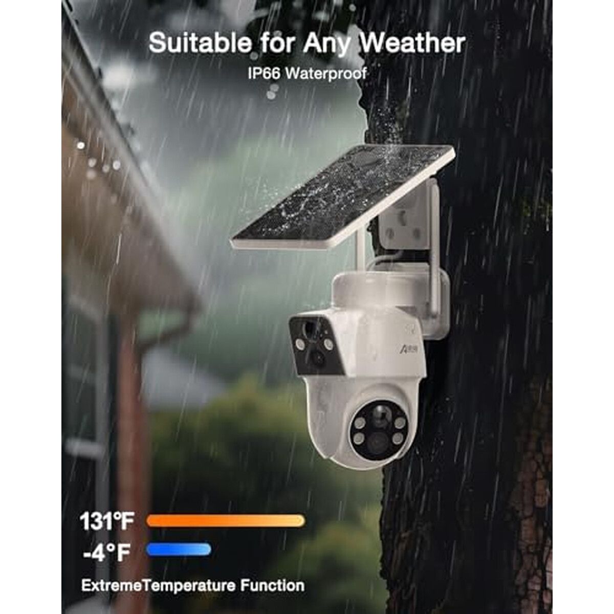 ANRAN - Cámara Seguridad Solar ANRAN Dual Lente 3MP 2 Pack PTZ WiFi
