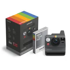 POLAROID - Cámara Instantánea Now Gen 3 Negra Bundle BW Film