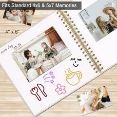 LINO - Álbum Scrapbook Sprsthai 8x8 Pulgadas 40 Hojas LayFlat