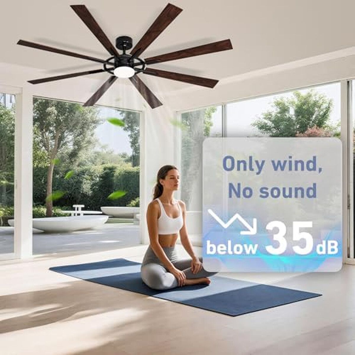 GENERICO - Ventilador Techo Homlit 60 Pulgadas Smart Negro DC Alexa