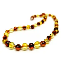 AMBARI - Collar de Ámbar Báltico Certificado Bebes y Niños Bicolor Claro