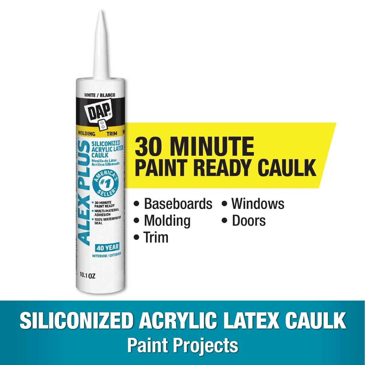 Sellador Acrílico DAP Alex Plus 10.1oz Blanco Silicona, marca DAP - Foto Principal
