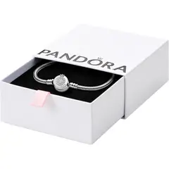 PANDORA - Pulsera Moments cierre corona pava cadena serpiente