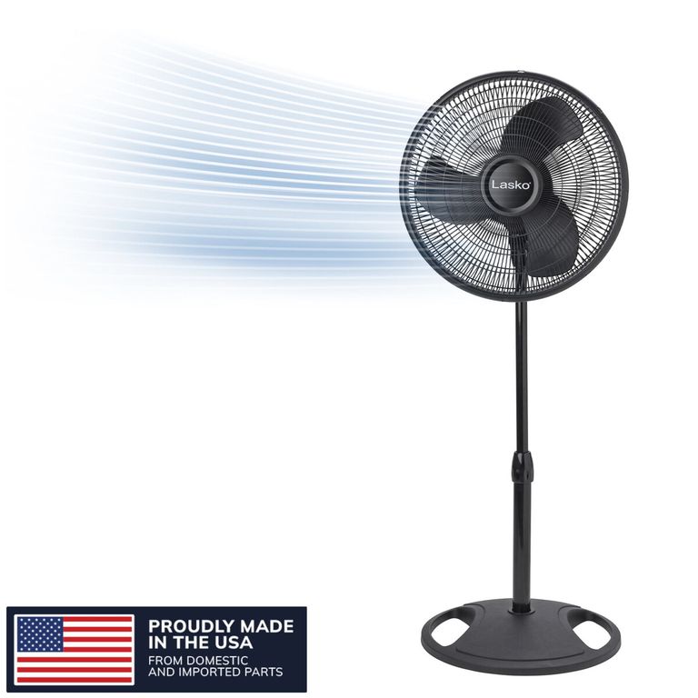 GENERICO Ventilador De Pie Lasko 16 Pulgadas 3 Velocidades Oscilante Negro