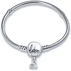 CADENA - Pulsera KUNSIR Plata 925 Snake Dije Love