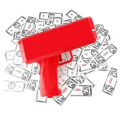 GENERICO - Super Lanzador Gun Fiesta Rojo Pistola Lanza Billetes Cash Money
