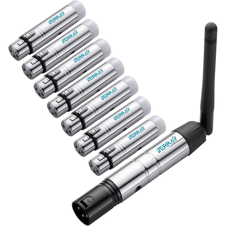 GENERICO Kit DMX512 Inalámbrico 2.4G 7 Receptores 1 Transmisor Metal