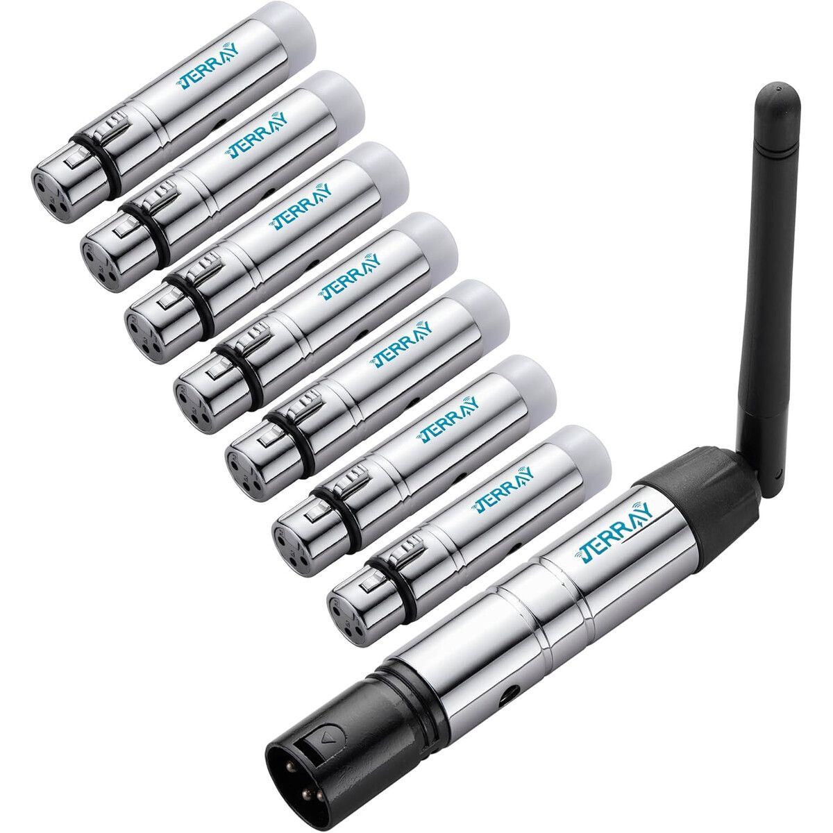 GENERICO - Kit DMX512 Inalámbrico 2.4G 7 Receptores 1 Transmisor Metal