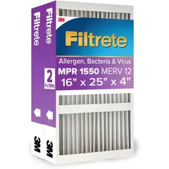 3M - Filtro Aire Filtrete 16x25x4 MPR1550 MERV12 2 Unidades